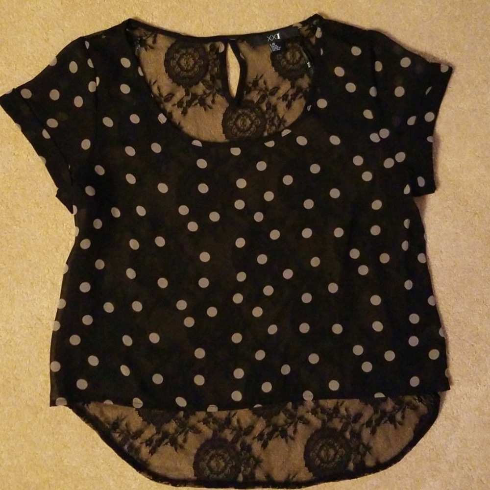 XXI sheer and lace blouse